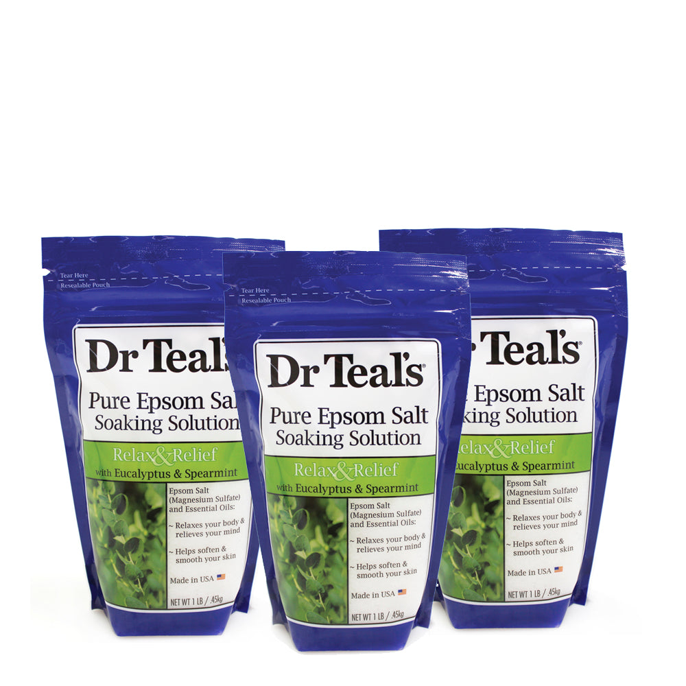 Dr Teal's Epsom Salt Eucalyptus 450g - 3 Pack